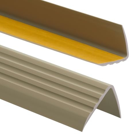 PVC Treppenkantenprofil Selbstklebend Winkelprofil Anti-Rutsch Treppenkante 50x40mm - 1,00m, Messing