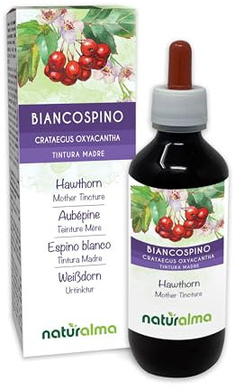 Biancospino (Crataegus oxyacantha) foglie e fiori Tintura Madre analcoolica Naturalma - Estratto liquido gocce 200 ml - Integratore alimentare - Vegano
