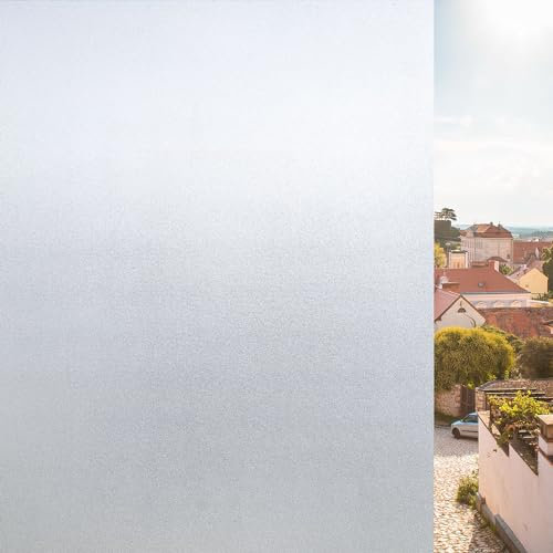 KROMAPOLIS Fensterfolie Blickdicht Selbsthaftend Milchglas, Fensterfolie Fenster Sichtschutz - Milchglasfolie Sonnenschutz für Bad Küche Zuhause Büro 30 x 400