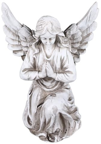 Cocoarm Statue de jardin ange en résine peinte à la main pour décoration de jardin 25,4 x 19,1 x 14,5 cm