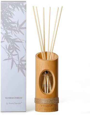 Aroma Naturals Diffusore a bastoncini da 100ml, Guscio di bambù Fragranza per interni domestici a lunga durata, Set regalo con diffusori a bastoncini per donne (Foresta di bambù)
