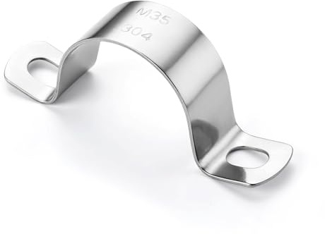 Rörremklämma, 10 st M35 kraftiga ledningsklämmor 304 rostfria stålfästen sadelklämma U-fäste två hål rörrem, rörmonteringsfästen för slangrör (35 mm)
