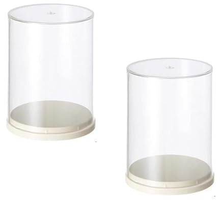 Glasklocka, Klockburk-visningskupol, Klart glaskupolskydd, 2-pack med 7,5*9,8 cm/9*13,2 cm Akryldisplay Fodral Genomskinlig displayförvaringslåda med baser Förvaring och organisering av bänkskiva for