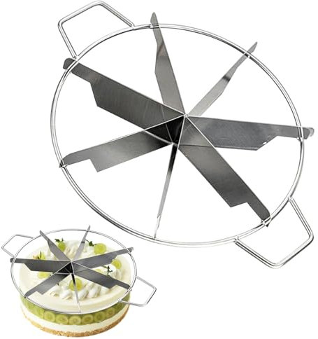 Affettatrice per torte | Strumento Divisore per torta antiaderente in acciaio inossidabile per 6, 7 o 8 fette anche | Strumento per stampa rotondo per tagliare facilmente la pasta, il formaggio e il