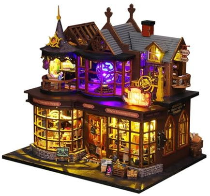 Puzzle 3D en bois Maison magique sans colle pour adultes, mini serrure en bois, kit de construction créatif puzzle de cerveau éducatif, décoration de la maison, cadeau d'anniversaire kit de bricolage