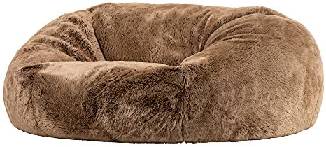 Icon Cloud XXL Sitzsack Sofa für Erwachsene, Nerz, Flauschiger Samtstoff, 2 Sitzer, Bequemer Bean Bag Sofa mit Füllung, Relaxsessel, Lounge, Wohnzimmer Möbel