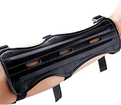 CxIACom Armschutz für Bogenschießen, robust, Schwarz