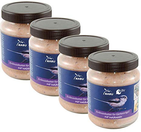 CJ Wildlife Erdnussbutter mit Waldbeeren für Gartenvögel, Sparpaket 4 x 330g