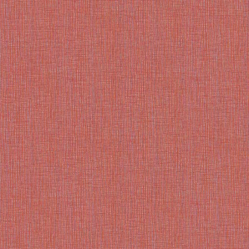 Papier peint intissé orange effet textile | Tapisserie unie pour salle de bain & cuisine | Papier peint uni orange rouge pour couloir