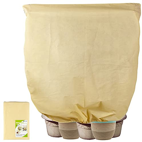 DEWUR 80g/m² Copri Piante Inverno Telo Piante Antigelo Cappuccio Protezione Piante Sacco di Protezione Invernale per Piante per Proteggere in Inverno da Gelo, Non Tessuto (200 x 240cm)