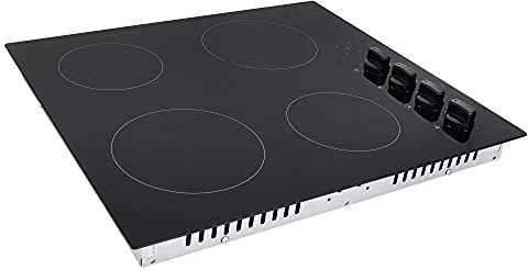 Cookology CEK601 60cm Ceramic Hob in Black - 6000W - 4 Cooking Zones - With Child Lock - 9 Power Levels - Residual Heat Indicator - Auto Shutdown Feature - Rotary Dial Controls - All Pan Types