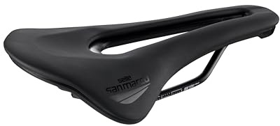 Selle San Marco SHORTFIT 2.0 Sport - Sella per Bicicletta Strada, Leggera, Foro Anatomico, Rail in Acciaio - Taglia S3, Nero