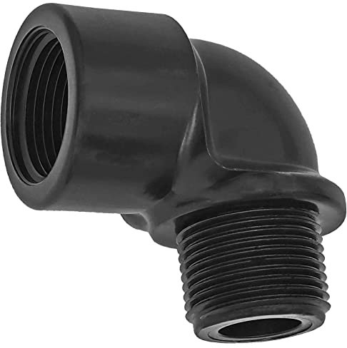 MegaHaustechnik Winkel 90° Grad aus Kunststoff PP 1 1/2 Zoll Innengewinde Außengewinde IG x AG DN40 Gewinde Fitting Trinkwasser geeignet Rohr Verschraubung Kupplung Bogen Anschluss L Stück