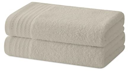 Degrees Home – Set mit 2 Bidet-Handtüchern, Badetüchern, kleinen Handtüchern, 100 % Baumwolle, 480 g/m², Maße 30 x 50 cm - BEIGE