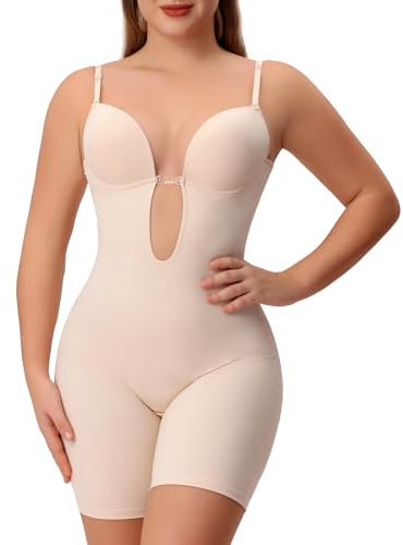 Slimers Rückenfreier, trägerloser Body – tiefer Rücken, Figurformender BH mit tiefem Rückenausschnitt, Beige, Medium