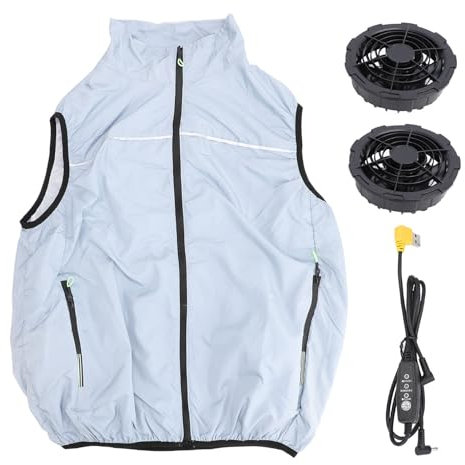 Ventilator Kühlweste, USB betriebene, Klimatisierte Arbeitskleidung, 3 Stufen Einstellbar für Arbeitsschutz (XL)