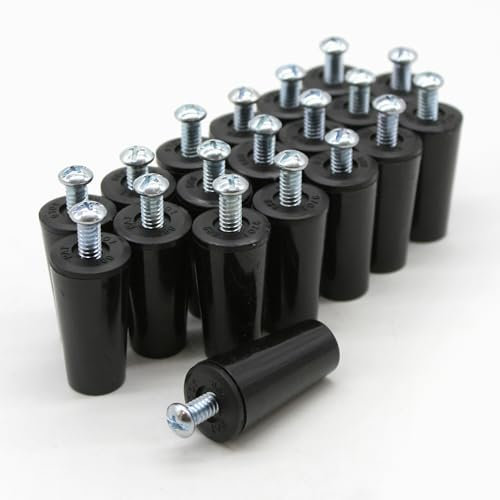 DOJA Barcelona Roller Shutter Stopper - Pack 20 Black - PVC 40mm, Plastic Shutter Stoppers, Replacement Roller Blind Stops, Accessories Shutters Buffer Window Blind Stop Buffer Stopper for Rolling