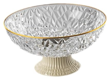 FLCPJGV Bandeja para Frutas con Forma de frutero, Multiusos, Redonda, con Drenaje, para el hogar, el Comedor, la Cocina, la Mesa de Centro, Plato de Fruta de Cristal