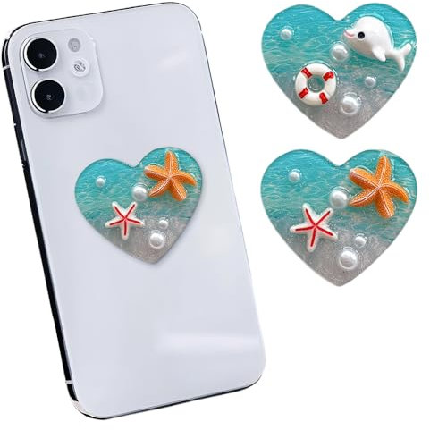 TOEECY Soporte Magnético Corazón Marino Estrella Delfín Agarre Teléfono Decorativo Adhesivo Sujeción Móvil