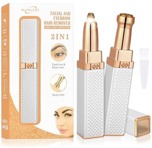 LOPHE Epilatore Viso Donna, 2 in 1 Rasoio per Viso Donna USB Ricaricabile, Donna Rasoio Sopracciglia Indolore, per Viso, Labbra, Baffetti, Braccia (Bianco)