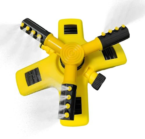 Garden Sprinkler For Lawns, 360° Rotating Lawn Water Sprinkler With 3 Adjustable Arms, Automatic Watering System For Grass Watering, Multiple Purpose Garden Sprinkler