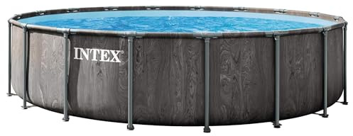 INTEX 26743EP Prism Frame Above Ground Swimming Pool Set: 18ft x 48in – Includes 1500 GPH Cartridge Filter Pump – Removable Ladder – Pool Cover – Ground Cloth