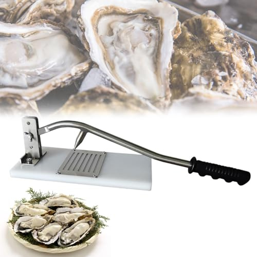 MAIMAILE Herramienta para Descascarar Ostras De Acero Inoxidable, Cuchillo Portátil para Descascarar Ostras, 500-800 Piezas/Hora, con Cuchillo Y Guante para Abrir Ostras, Altura Ajustable