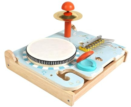 MagiDeal Tambour pour Enfants, Instrument de Musique en Bois, Jouet de Coordination Main-œil, Cadeau d'anniversaire sensoriel et éducatif, Style B