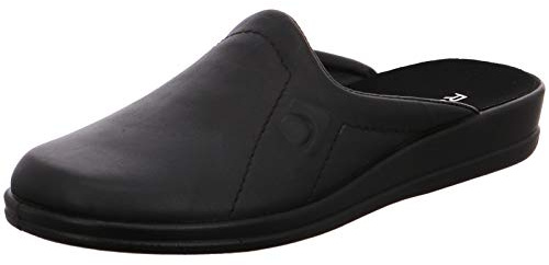 Rohde Herren Hausschuhe Pantoffeln Leder Lekeberg 1558-90, Größe:46 EU, Farbe:Schwarz
