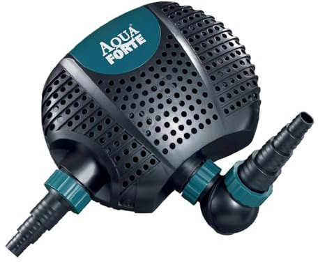 AquaForte O-10000 Plus, 85 vatios, caudal 10 m3 por hora, altura 5 metros, longitud del cable 10 metros, para cursos de agua, cascadas, fuentes, filtros