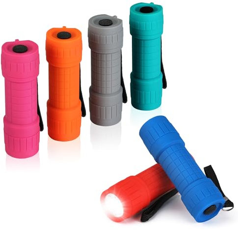 EverBrite Torcia a LED, Set Mini Torcia da 6 Pezzi, Torcia Tascabile Colorata, Ottimo Regalo, Ideale per Campeggio, Attività all'Aperto e Feste [Classe Di Efficienza Energetica A+++]
