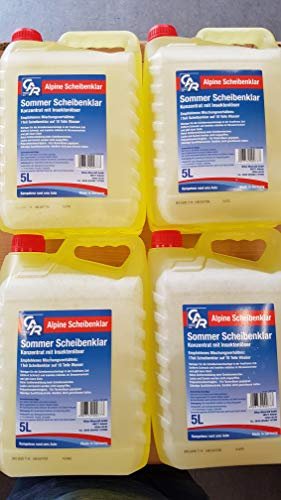 Alpine Scheibenklar Sommer 5L - Scheibenreiniger Konzentrat mit Citrusduft - Made in Germany - Mischungsverhältnis 1:10
