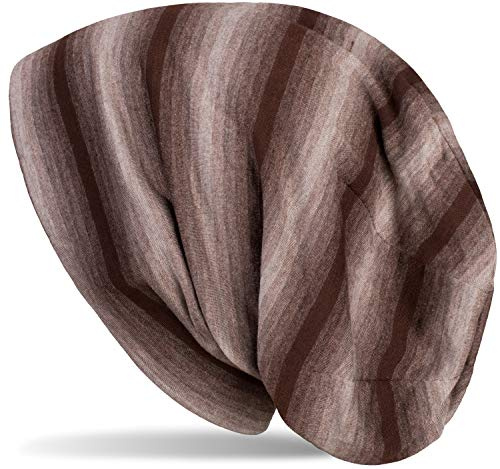 styleBREAKER Unisex Beanie Mütze Streifen Farbverlauf Muster, Braun
