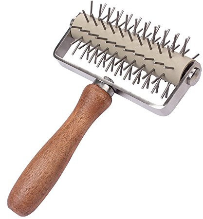 Fransande Couteau en Bois d'aiguille de Rouleau de poignee, Casse-Croute Rouleau pin Pizza Aiguille de Roue Outils de Cuisson