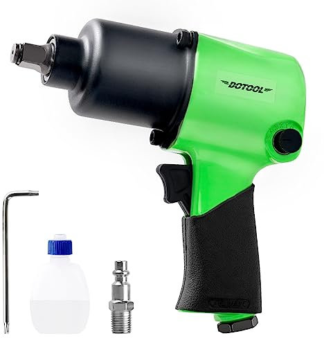 Dotool Llave de impacto neumática de 1/2 pulgada, 5 velocidades, accionamiento cuadrado neumático, resistente, 500 pies-libras, par de aflojamiento máximo, pistola de impacto neumática de doble