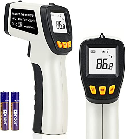 LEERCHUANG Thermomètre infrarouge (pas pour les humains), appareil de mesure de la température pour four à pizza, pistolet laser sans contact, pour cuisiner/griller (520 g)