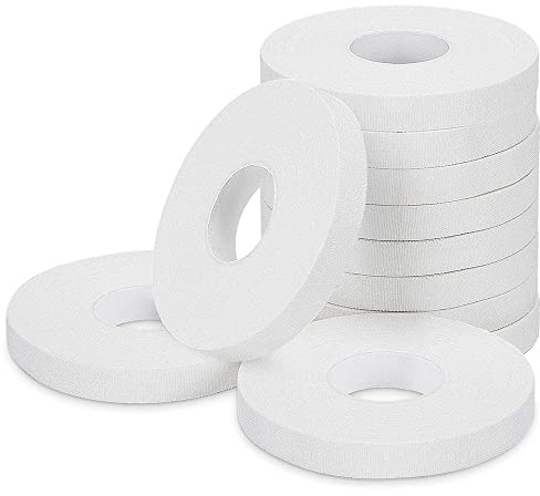 10 rullar klättertejp, 10 mm bred – DERMATEST mycket bra – med PDF-tejpinstruktioner – perfekt fingertejp och sporttejp för klättring, bouldering, styrketräning, kampsport (vit)