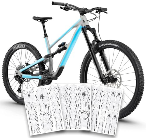 unleazhed Bike Protection BP01 Frame Edition Serfaus White MATT | Rahmenschutzfolie für dunkle Mountainbikes | Made in Germany | 35 -teiliges komplett Rahmenschutz-Set | extrem reißfest