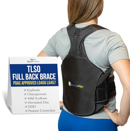 Brace Align TLSO - Soporte de espalda completa, alivio del dolor de espalda para hernia de disco, escoliosis, cifosis, soporte postoperatorio PDAC L0456/L0457, se adapta a cintura de 23-50 pulgadas