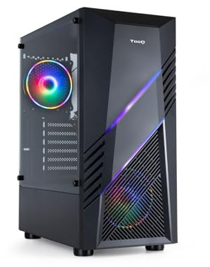 TOOQ TQGCC102-B - “Biohazard” Caja Semitorre Gaming ATX/Micro-ATX/Mini-ITX, Cristal Templado, Panel Frontal con RGB, Color Negro