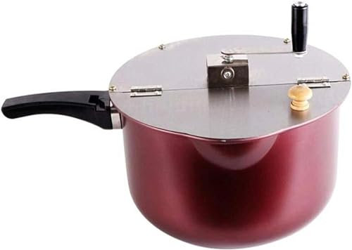 Umiup Máquina de Palomitas Manual, Olla para Palomitas Antiadherente de manivela, con Mango Anti-escaldaduras, para Uso en Cine, Universal para cocinas de inducción de Gas