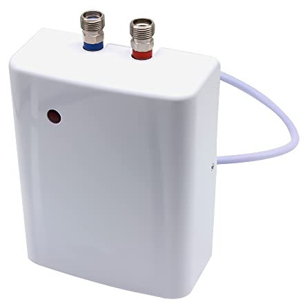 KEESUNG Mini Elektrischer Durchlauferhitzer, 3500W Durchlauferhitzer Dusche Warmwasserspeicher Kleiner Druckfester Durchlauferhitzer für Küche Schlafzimmer Badezimmer, Weiß