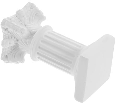 IMIKEYA Mini Roman Column Candlestick White Pillar Stand Resin Decorations Table Ornament Theme Decor