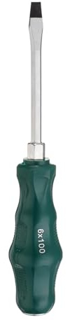 sourcing map SL6 Flat Head Screwdriver 7.9 Magnetic Demolition 3.9 CR-V | Slotted Screwdrivers,with Ergonomic Handle,for DIY Repairing,Green