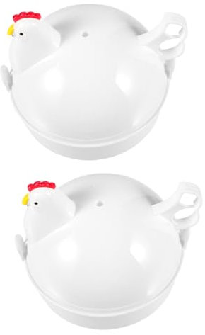 Cabilock 2st Eierdampfer Schnell Fritteuse Kocher Mikrowelle Ofen Zinn Doppelt Hersteller Maschine Multi Sofortig Mini Kuckuck Deckel Bratpfanne Eierpfanne Küchenversorgung Plastik