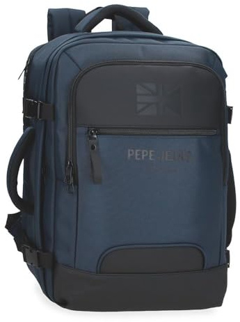 Pepe Jeans Bromley Handgepäck, 39,6 cm (15,6 Zoll), Blau, 30 x 44 x 18 cm, Polyester, 23,76 l, von Joumma Bags, blau, Talla única, Kabinenkoffer