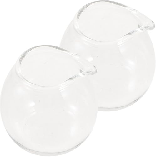 Artibetter 2pezzi Bricco Per Latte in Vetro Trasprenente Mini Brocca Per Caffè in Vetro Piccola Brocca in Per Salse e Condimenti