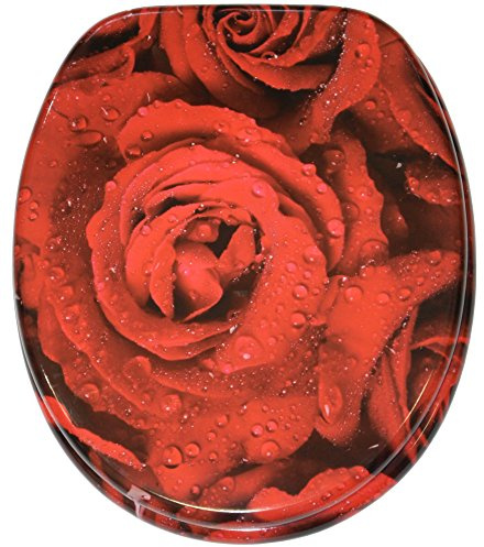 WC Sitz mit Absenkautomatik, hochwertige Oberfläche, einfache Montage, stabile Scharniere, Rosen