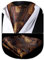 HISDERN Krawattenschal Herren orange braun Gold Paisley Halstuch Blumen Elegant Hochzeit Business Ascot Krawatte und Einstecktuch Set
