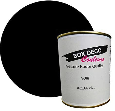 BOX DECO COLORES Pintura mueble madera interior a base de acrílico aspecto mate Aqua Madera - 750 ml, Negro
